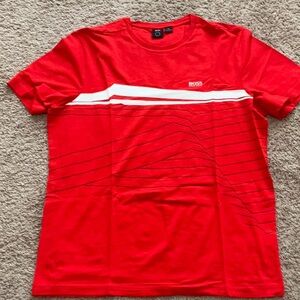 BOSS Men's Red Graphic T-Shirt